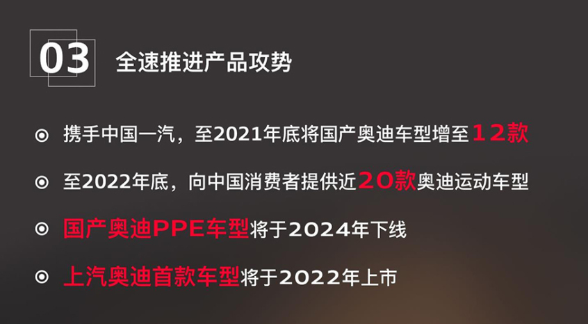 国产奥迪PPE车型将在2024年下线